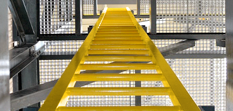 FRP Fixed Ladder Cage Systems OSHA Compliant
